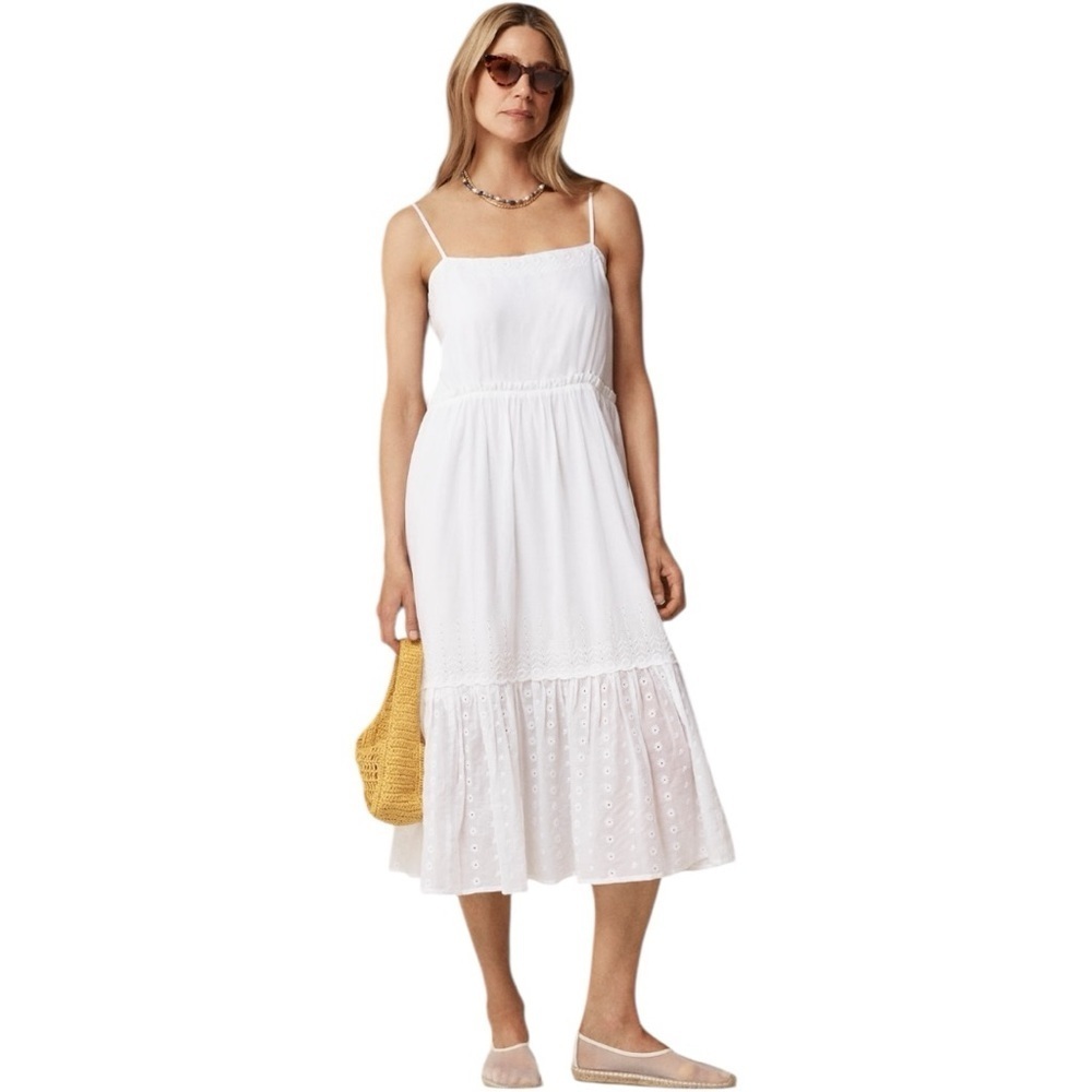 J. Crew White Eyelet Tiered Sundress